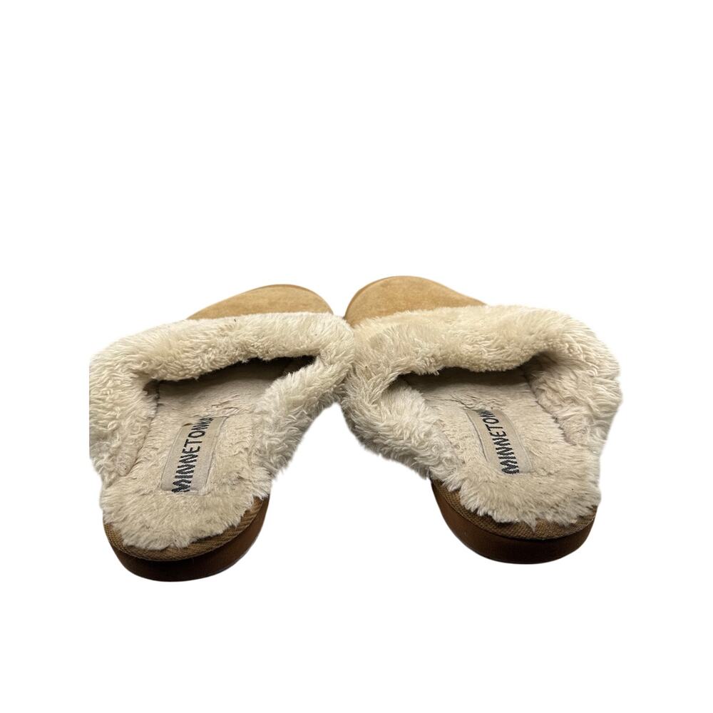 Minnetonka Suede Fur‎ Lined Slipper Slides Men's Size 6